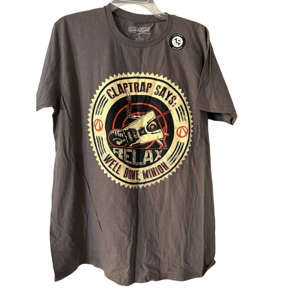 Borderlands Lootcrate Exclusive Men's Tshirt Large Gray Claptrap W